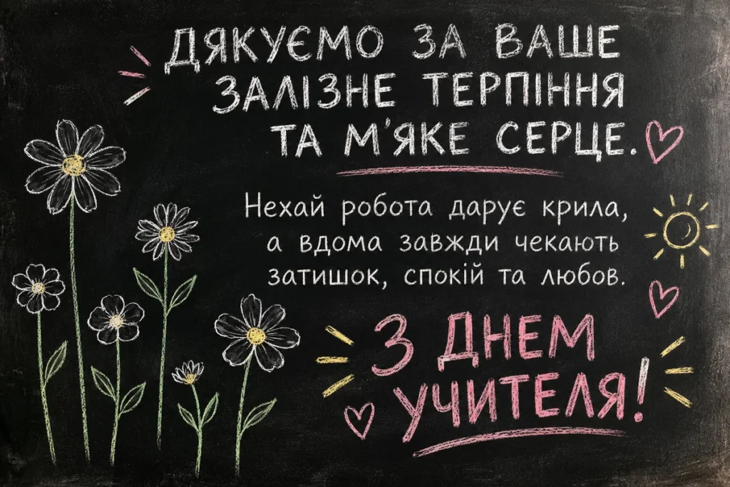 Послання для вчителя на дошці