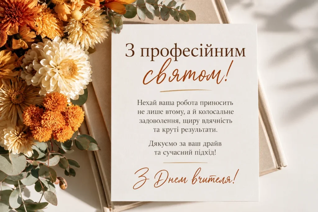 Ніжна листівка для учителя